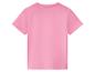 Achterkant van een roze kinder-T-shirt met korte mouwen