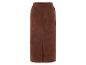 Een bruine corduroy rok met split.