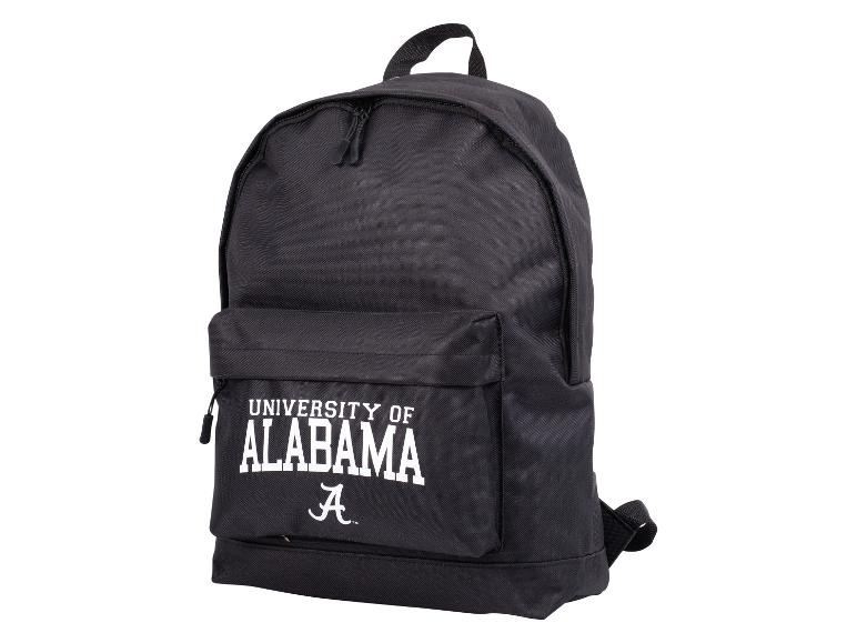Zwarte rugzak met University of Alabama logo.