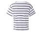 Wit T-shirt met zwarte horizontale strepen.