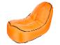Opblaasbare oranje fauteuil voor kamperen of relaxen.