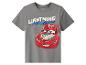 Grijs T-shirt met rode raceauto-print en de tekst 'LIGHTNING McQueen'.