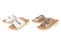 Witte en gouden plateau sandalen met gesp.