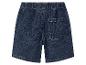 Donkerblauwe denim shorts met elastische tailleband en achterzak.