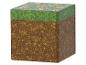 Kubus met gras- en aarde-motief met bloemen