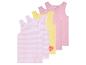 Set meisjes tanktops: roze strepen, effen roze en effen lichtgeel.