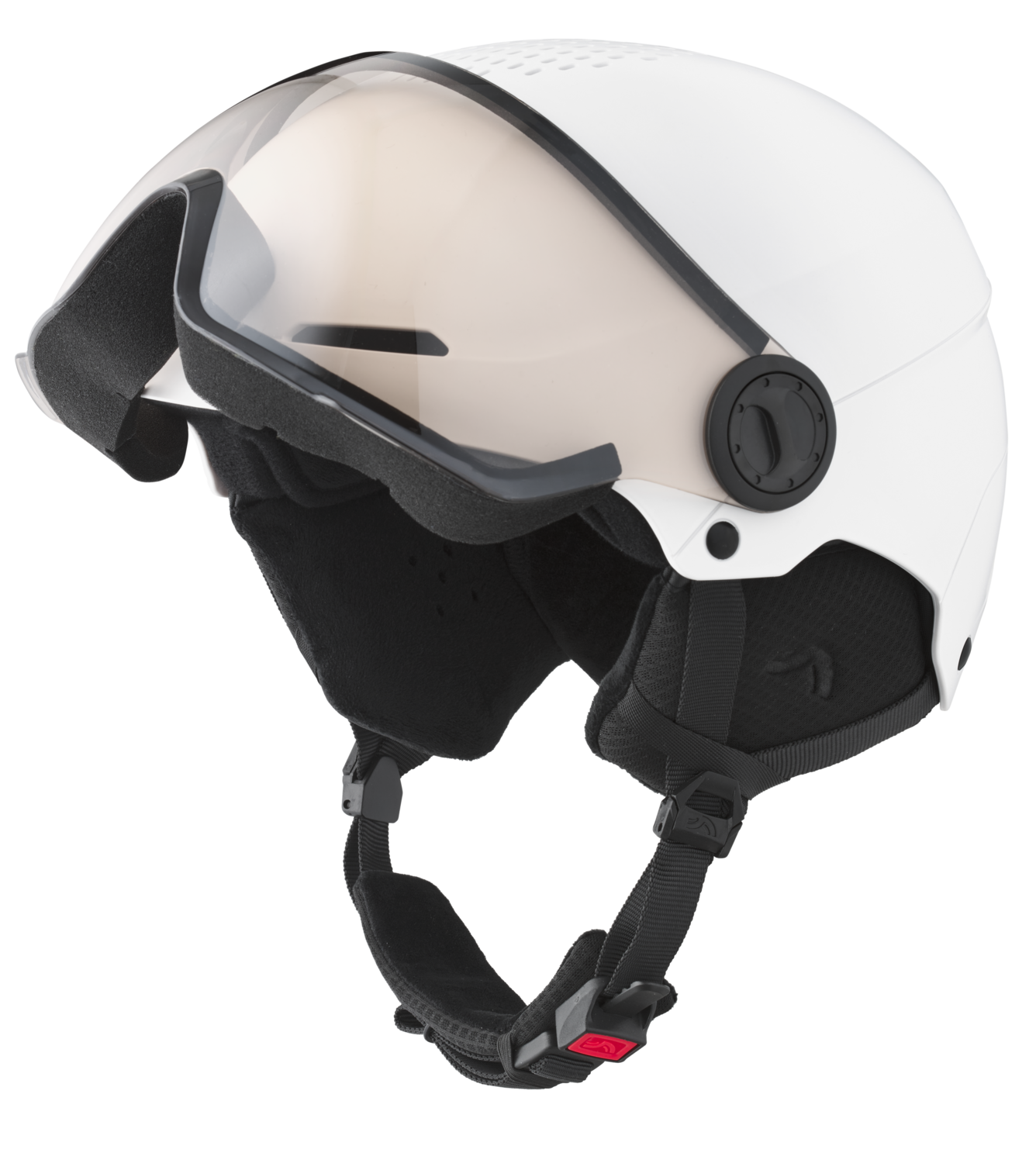 CRIVIT Premium kinder skihelm met meekleurend vizier (Wit, XS/S)