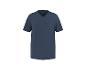 Donkerblauw T-shirt met korte mouwen, V-hals en borstzak.