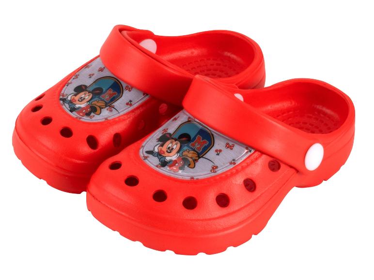 Rode Minnie Mouse klompen voor kinderen.