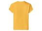 Geel T-shirt met opgerolde mouwen, achteraanzicht