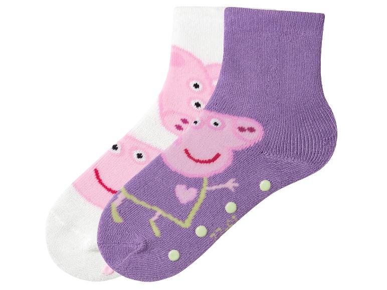 Peppa Pig kindersokken, wit en paars