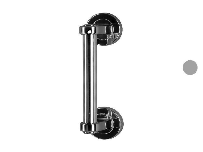 Een elegante en moderne verchroomde deurgreep.