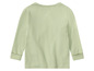 Een lichtgroen, geribbeld longsleeve shirt.