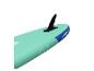 SUP board met vin, turquoise en blauw, met afmetingen 315 x 84 x 15 cm.