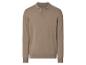 Bruin gebreid poloshirt met lange mouwen