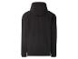 Zwarte softshell jas met capuchon, achterkant.
