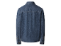 Donkerblauw jeans overhemd voor heren, achterkant.