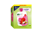 Set van 6 zakjes appel-peer-aardbei-zwarte bessen fruitpuree voor baby's vanaf 6 maanden.