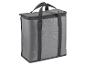 Grijze isotherm tas met handvatten, perfect voor het vervoeren van eten of drinken.