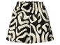 Dames shorts met zwart-wit abstract patroon en elastische tailleband.