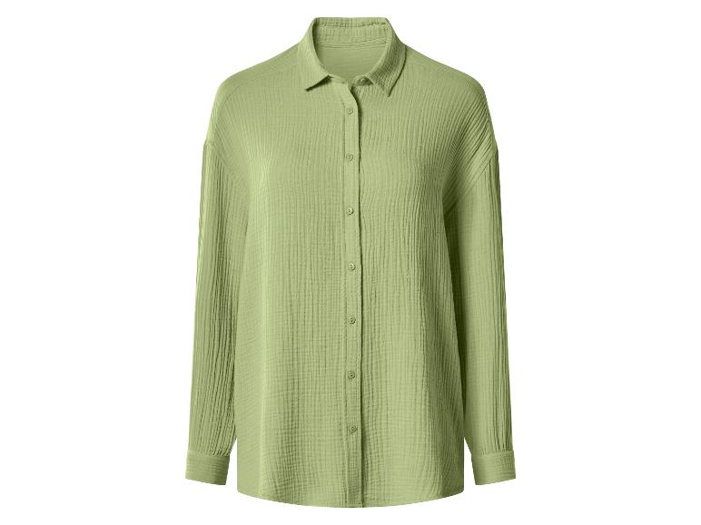 Groen lange mouwen mousseline overhemd met knopen