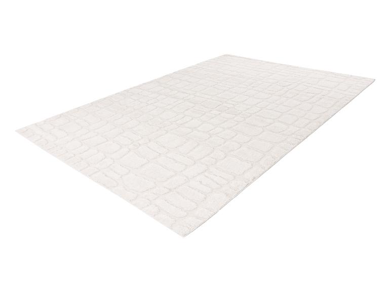 Rechthoekig crèmekleurig vloerkleed met krokodillenprint