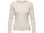 Geribd damesshirt met lange mouwen in lichtbeige.