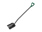 Tuinschop met groen D-handvat en zwart blad