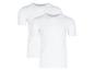 Verpakking van twee witte T-shirts met korte mouwen voor heren