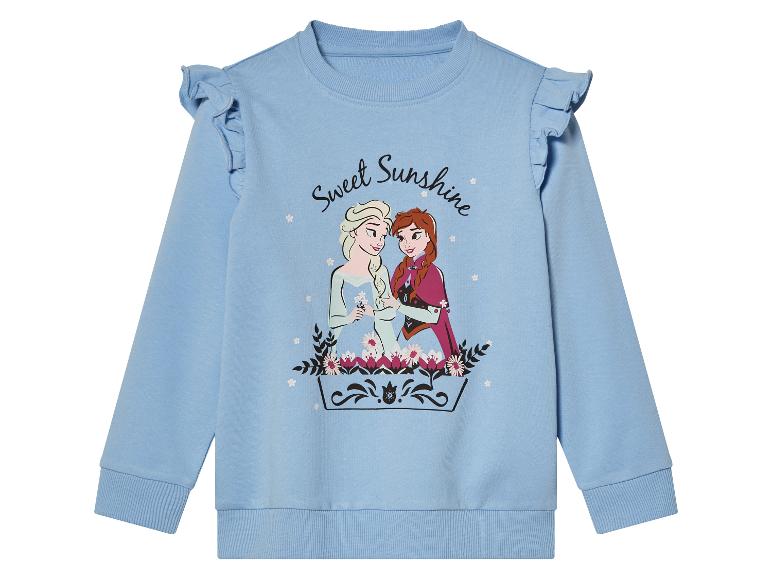 Lichtblauwe trui met ruffles, Frozen print.