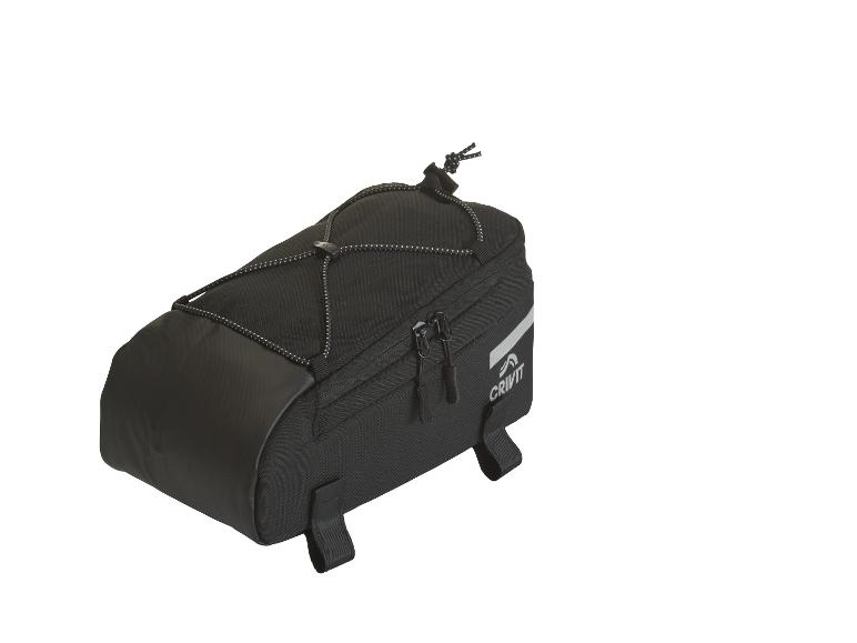 Crivit zwarte fietstas met elastisch koord en reflecterend logo