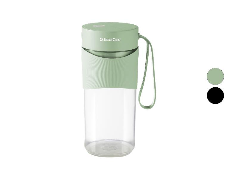 Groene Silvercrest draagbare blender met transparante container