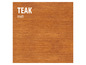 Teak hout met een matte afwerking.