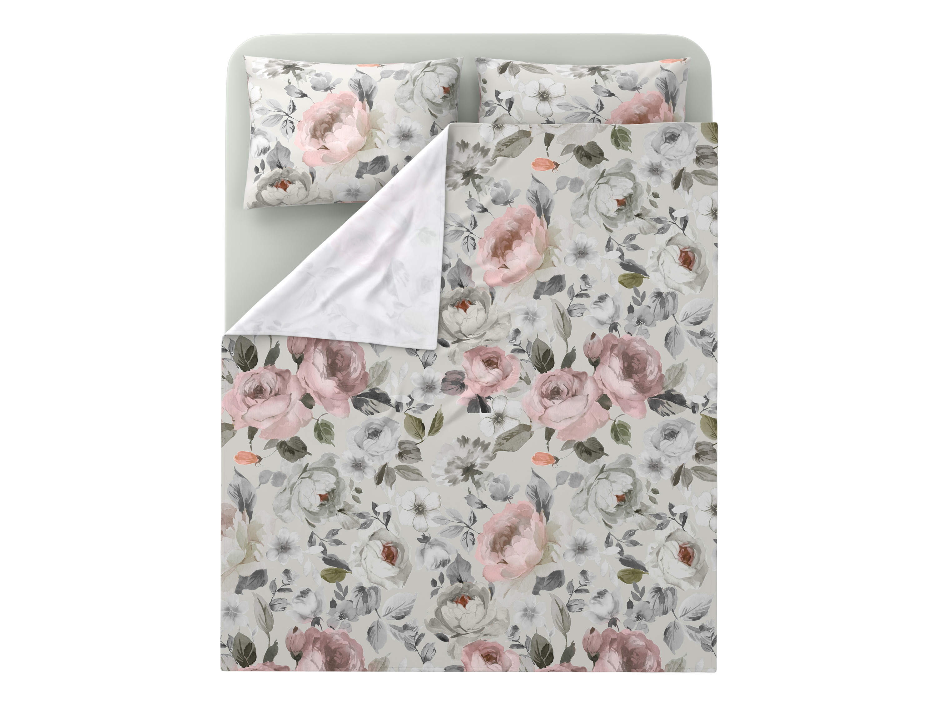 LIVARNO Renforcé beddengoedset 240 x 220 cm (wit/beige/groen)