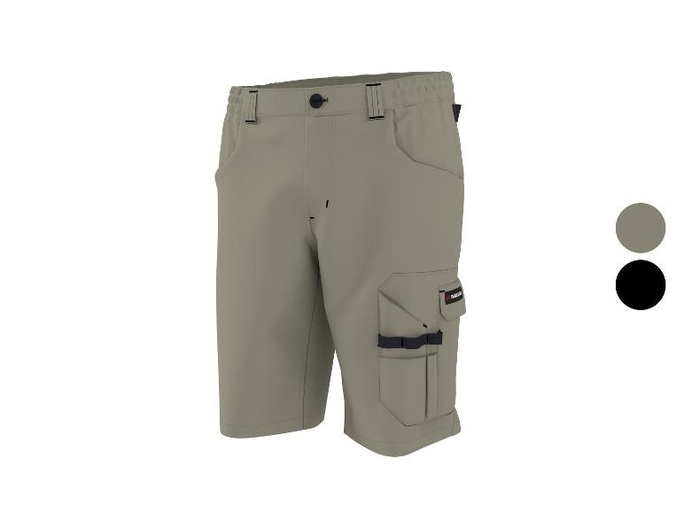 Heren Parkside cargoshorts in taupe met zijzakken en gereedschapslussen.
