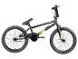Zwarte BMX-fiets met neongele accenten