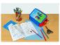 Potloden, etui met Mario en schoolwerkboeken.