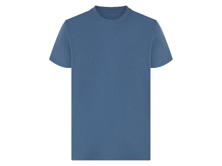 Kort mouw donkerblauw t-shirt.