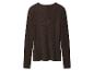 Donkerbruine geribbelde top met lange mouwen