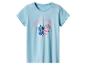Lichtblauw T-shirt met korte mouwen met Stitch en Angel print in een hart.