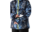 Heren ski-jack met blauw camouflagepatroon en gele rits