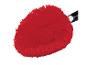 Rode microvezel plumeau met een zwart-wit handvat