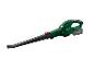 Groene draadloze bladblazer met accu.