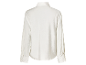 Wit satijnen overhemd met lange mouwen.