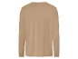 Een beige t-shirt met lange mouwen, achterkant.