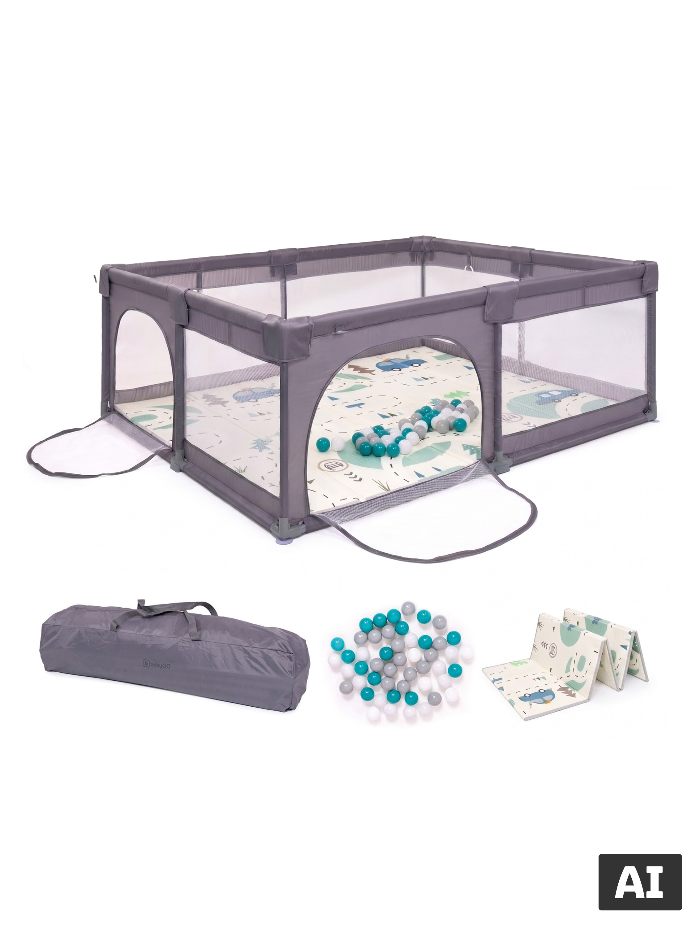 BABYGO XL ballenbak met mat en ballen