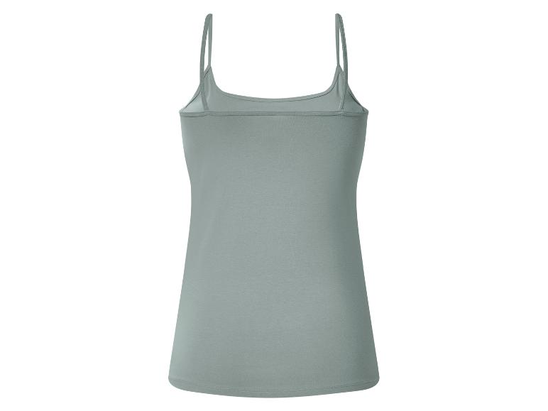 Dames spaghettibandjes top in grijsgroen, achteraanzicht