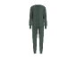 Groene herenpyjama met lange mouwen en hoofdtelefoonopdruk.