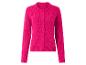 Roze gebreid vest met ronde hals en knopen