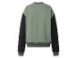 Groen en zwart sweatshirt met raglanmouwen en gestreepte manchetten